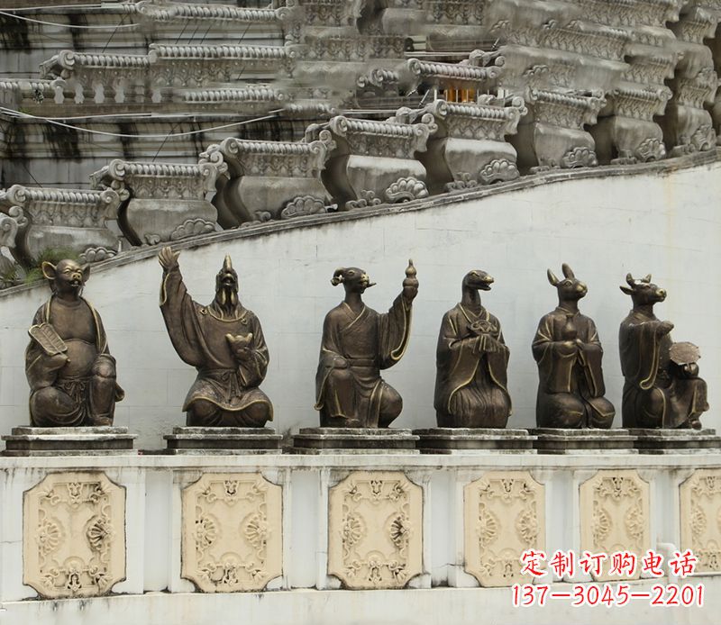 开封仿真十二生肖铜雕塑