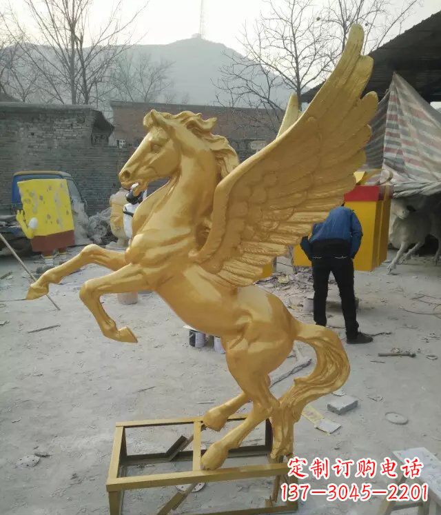 开封飞马动物铜雕,精美细腻
