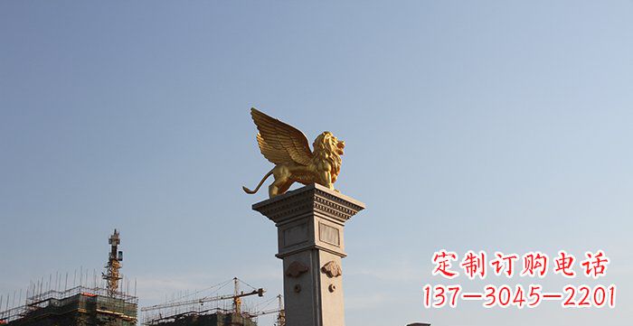 开封飞狮黄铜室内狮子雕塑