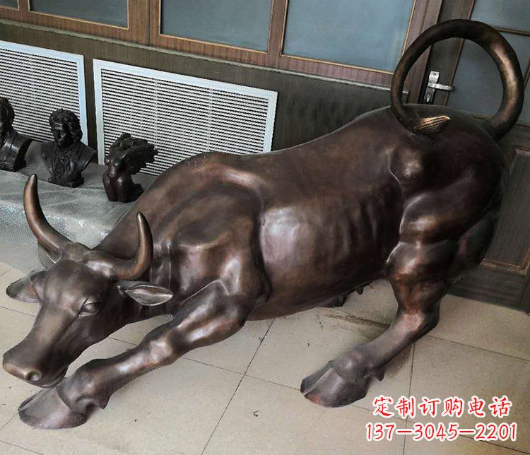 开封传统工艺精美牛铜雕塑