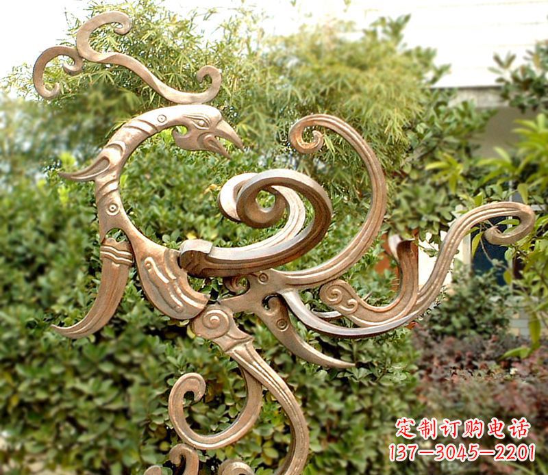 开封精美精致的凤凰铜雕