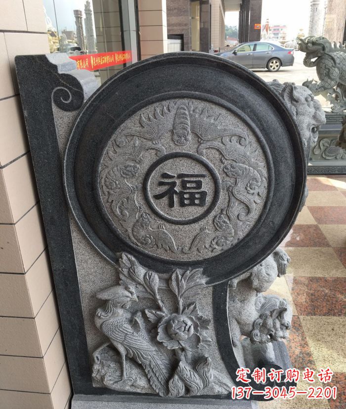 开封福字抱鼓石招财石门墩