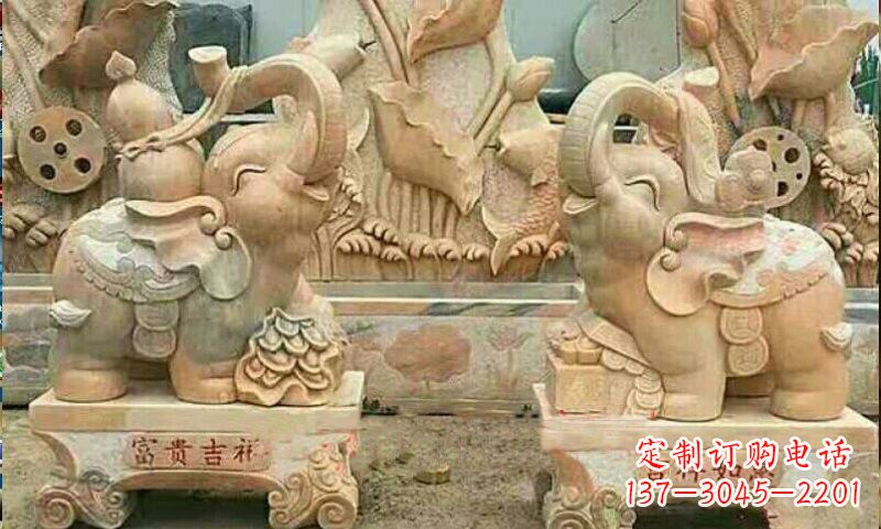 开封祥和典雅 富贵吉祥大象石雕