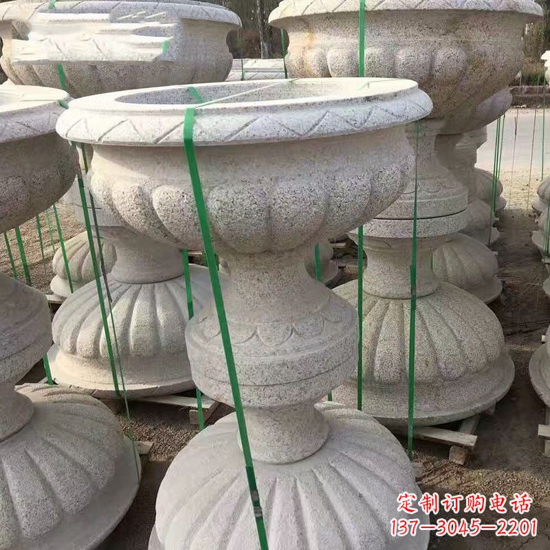 开封高墩砂岩石雕刻花盆精致技艺打造传统文化风韵