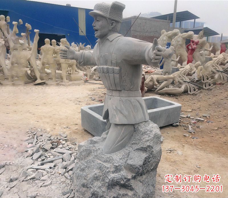 开封中领雕塑荣誉历史革命先驱黄继光石雕