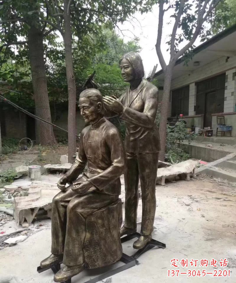开封产品名称纪念母亲的梳头人物铜雕
