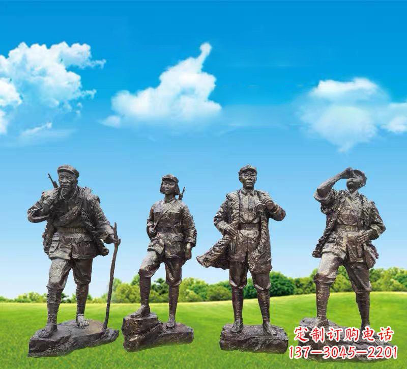 开封青铜雕刻-八路军战士雕塑