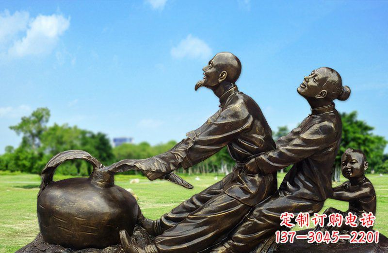 开封和谐之美,铜雕萝卜雕塑