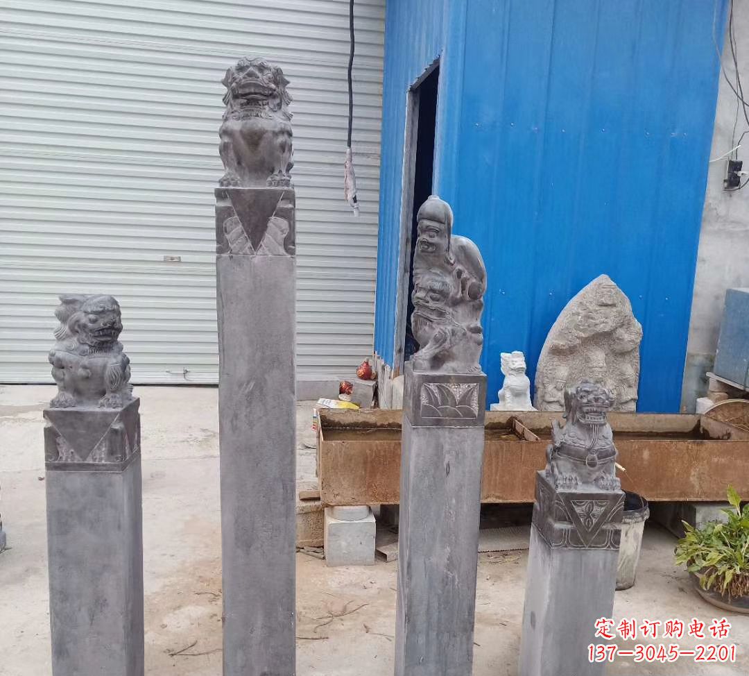 开封中领雕塑定制杰出的仿古狮子拴马桩