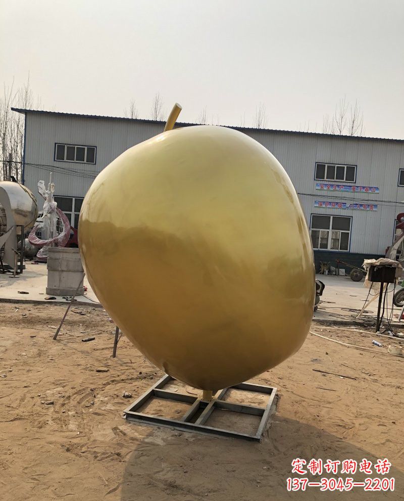 开封仿铜质苹果玻璃钢雕塑