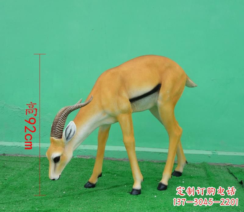 开封公园玻璃钢动物仿真羚羊雕塑