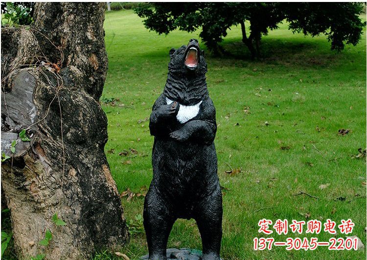 开封公园玻璃钢仿真黑熊雕塑