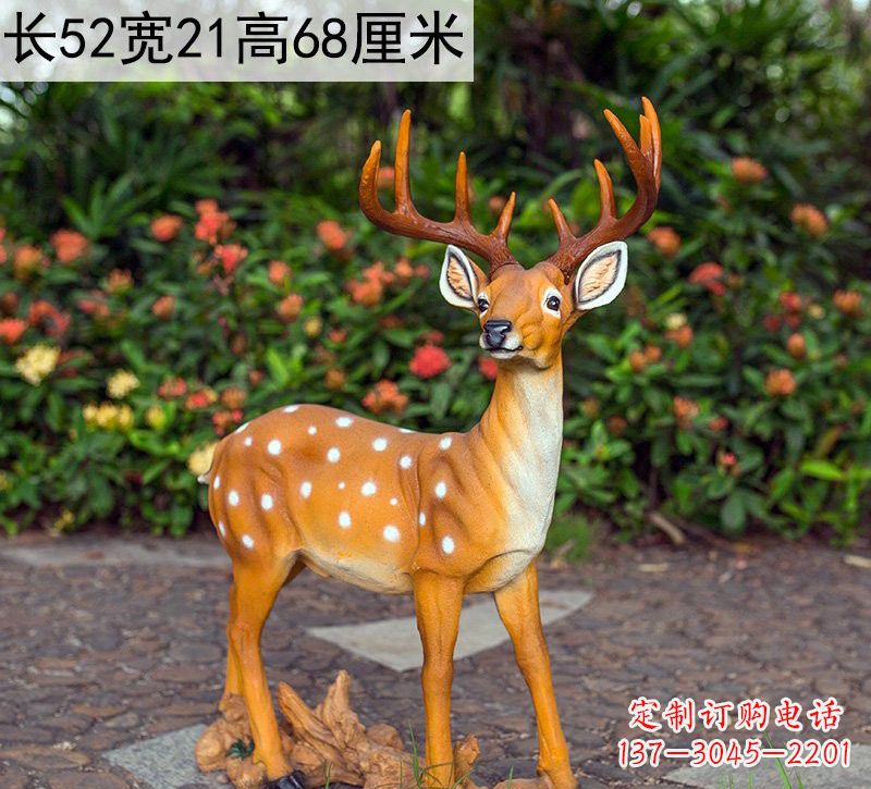 开封精美制作玻璃钢仿真梅花鹿雕塑