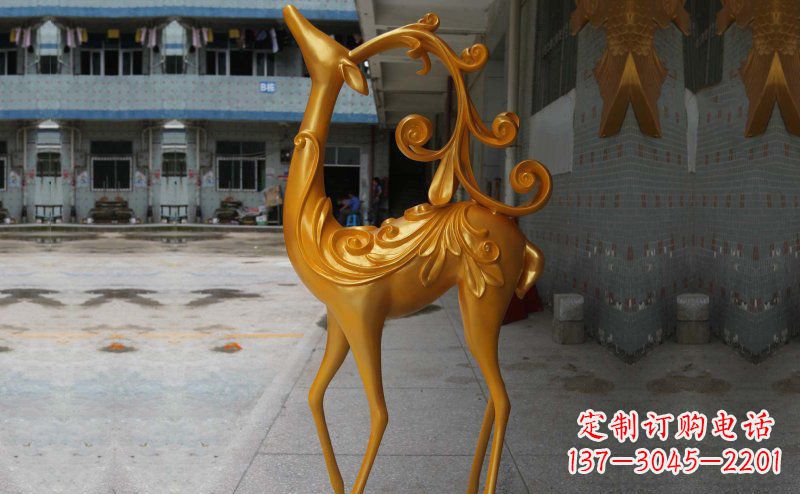 开封玻璃钢小鹿雕塑,装饰公园美景