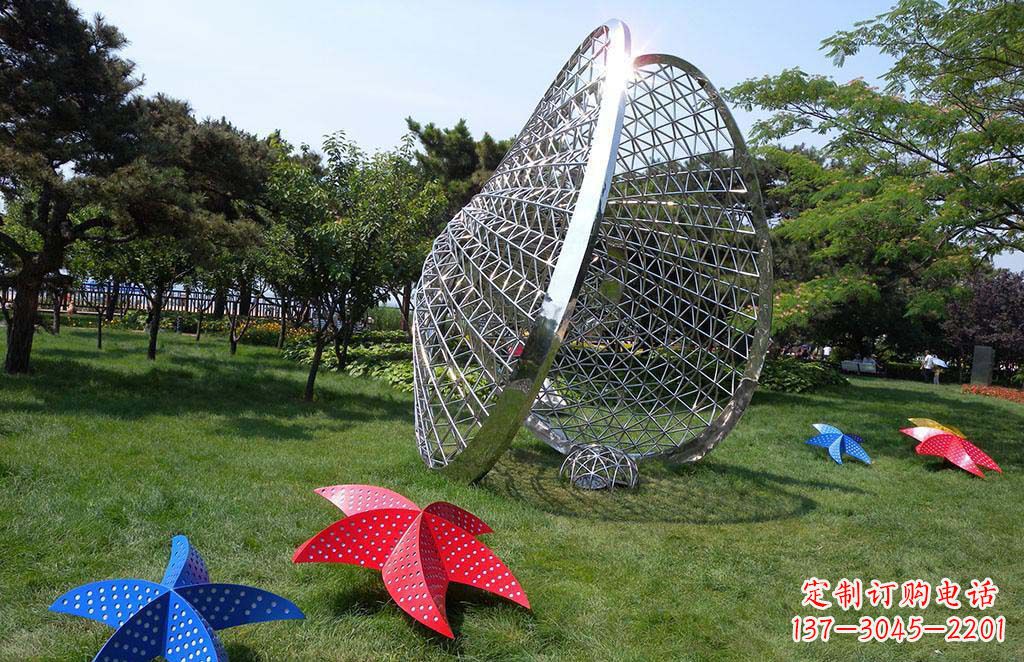 开封公园不锈钢贝壳海星景观雕塑