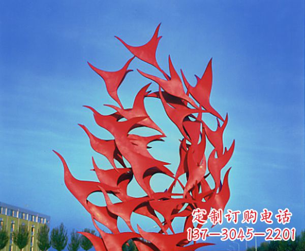 开封公园不锈钢抽象大雁雕塑1