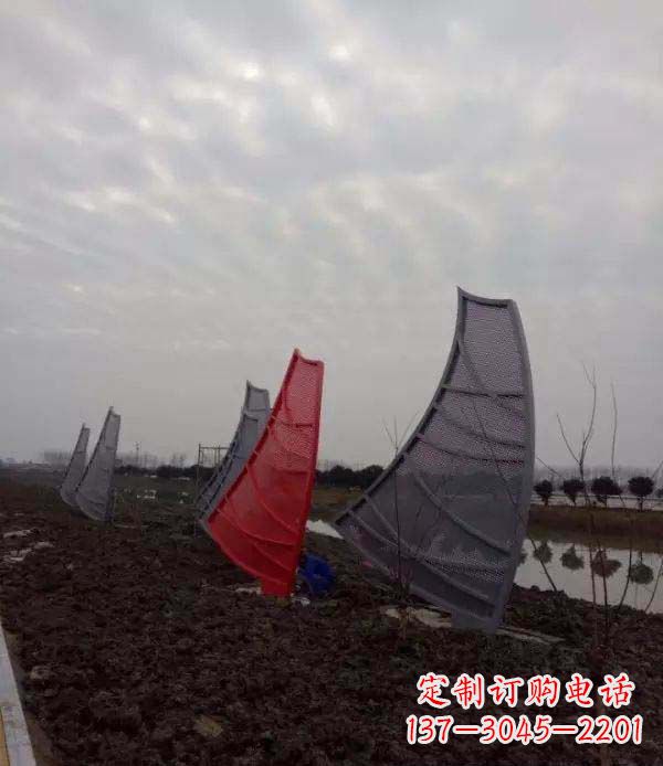 开封不锈钢抽象帆船雕塑