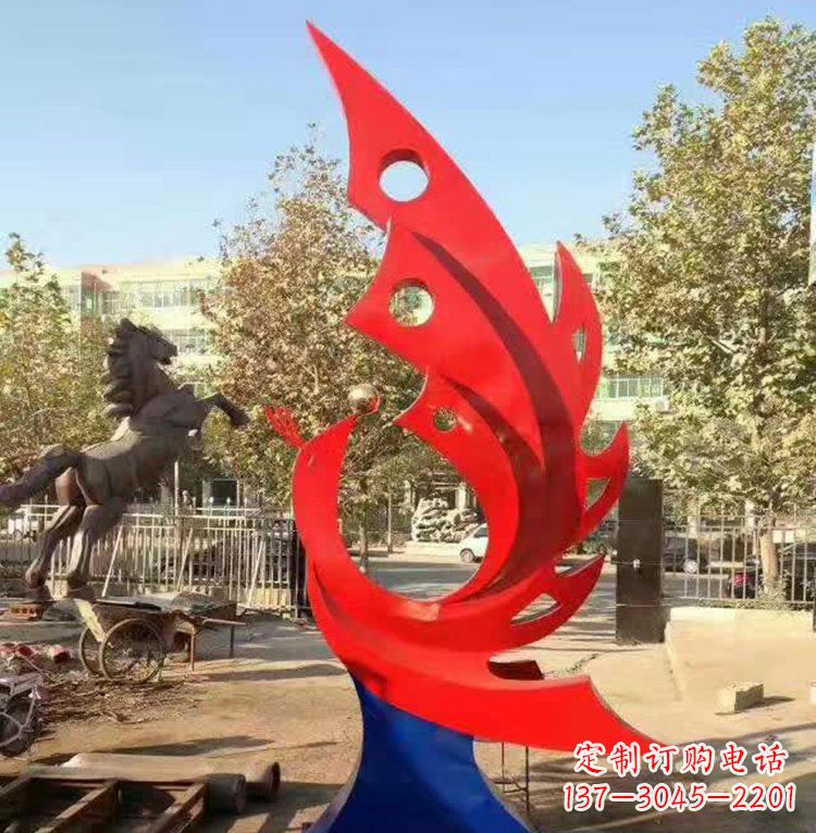 开封艺术精美的不锈钢凤凰雕塑