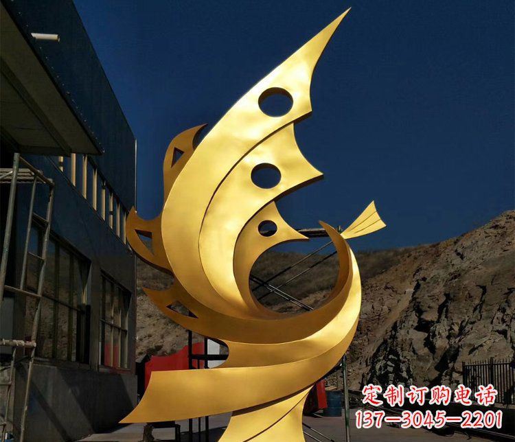 开封精美不锈钢抽象凤凰景观雕塑