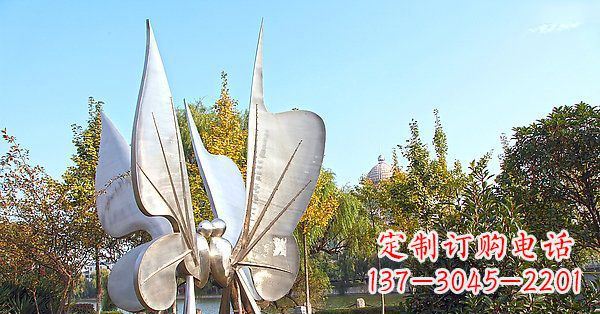 开封英伦风格精致不锈钢抽象蝴蝶雕塑