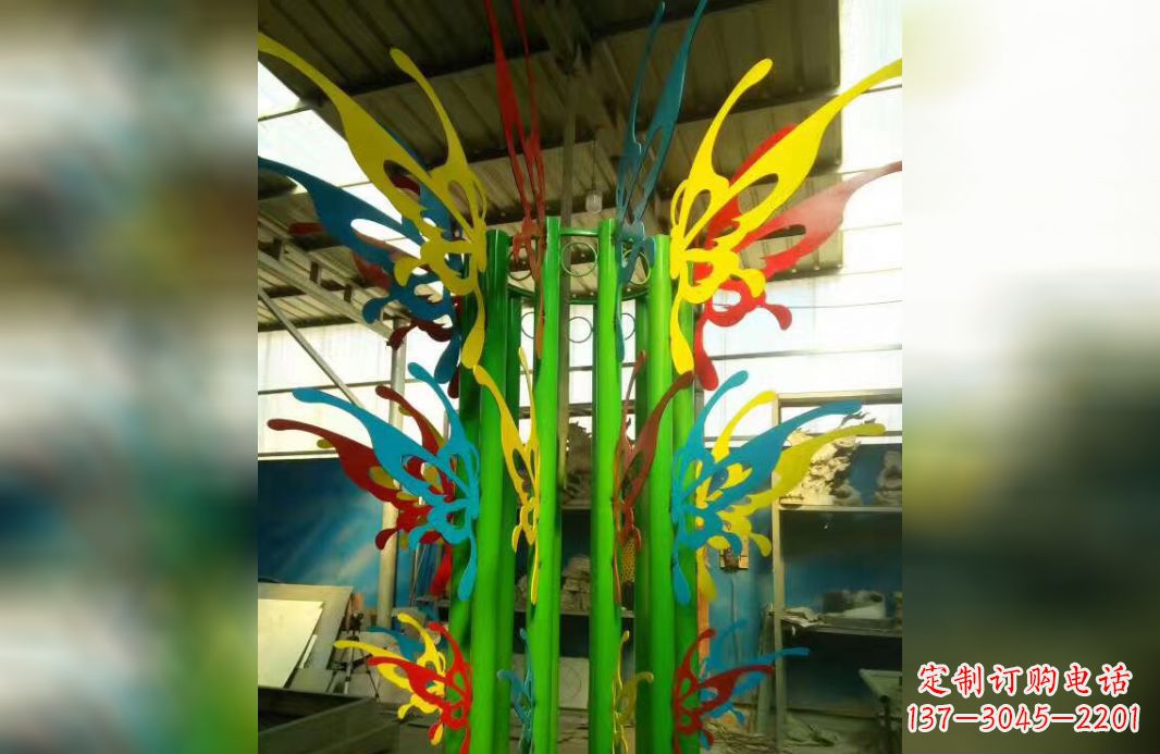开封精致的不锈钢抽象蝴蝶景观雕塑
