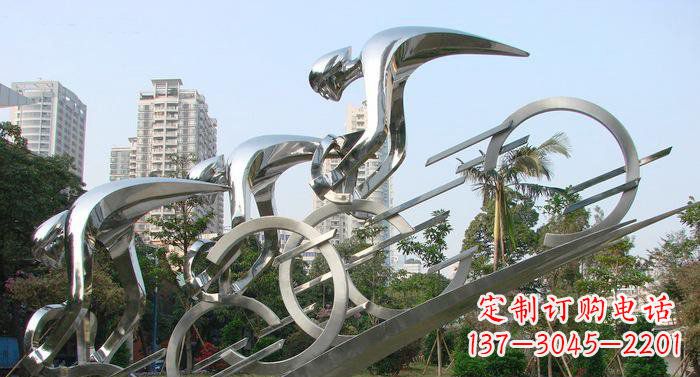 开封不锈钢自行车抽象雕塑
