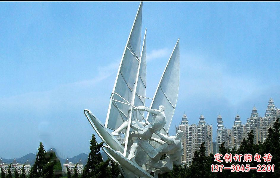 开封不锈钢帆船比赛雕塑