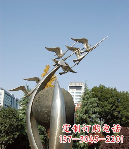 开封唯美 大雁不锈钢雕塑