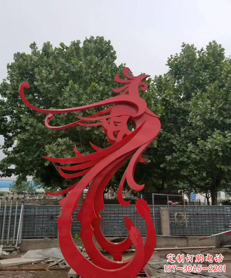 开封产品名称浪漫传情不锈钢凤凰雕塑