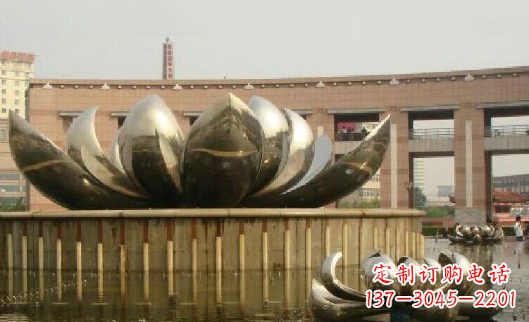 开封廊中领雕塑优质的不锈钢荷花雕塑