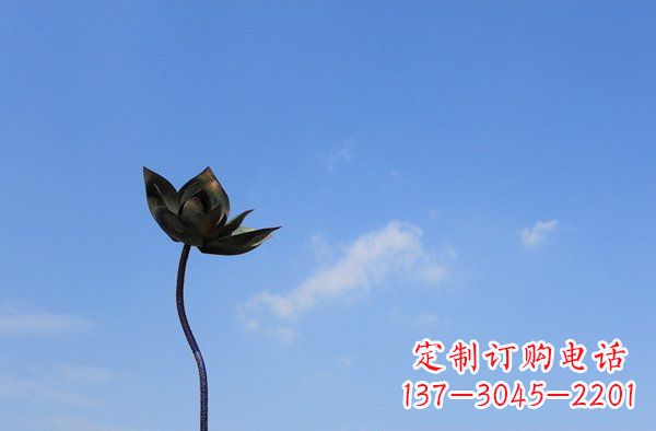 开封公园不锈钢荷花景观雕塑 (2)