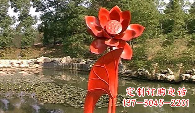 开封精美不锈钢荷花雕塑