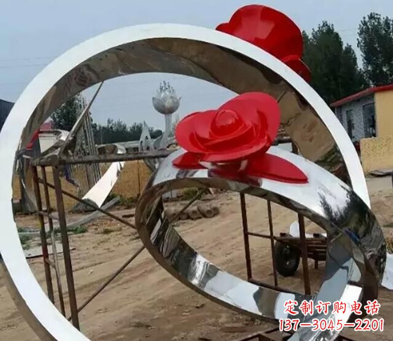 开封精致的不锈钢戒指雕塑