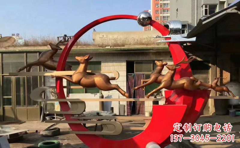 开封梅花鹿不锈钢雕塑引人瞩目的审美观赏