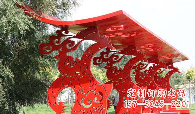 开封新潮不锈钢公园凉亭雕塑