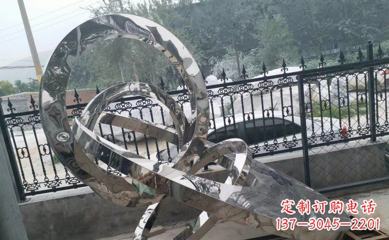开封公园拼接圆环景观不锈钢雕塑