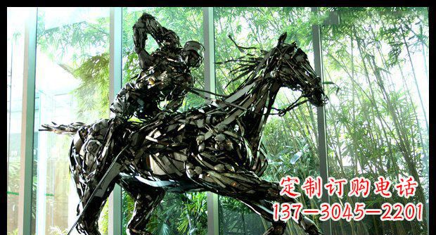开封高品质不锈钢骑马雕塑