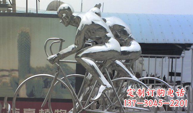 开封不锈钢骑行自行车雕塑