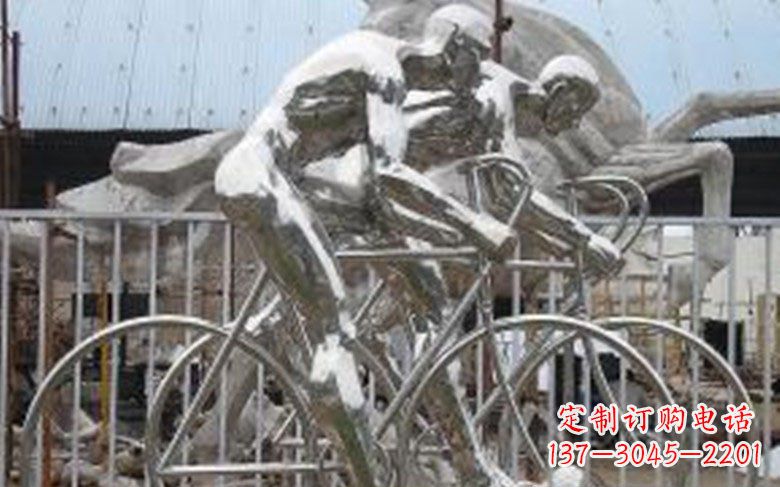 开封铸造不锈钢骑自行车景观雕塑