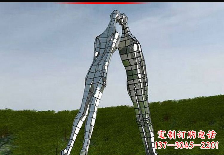 开封爱的无限,不锈钢情侣人物雕塑