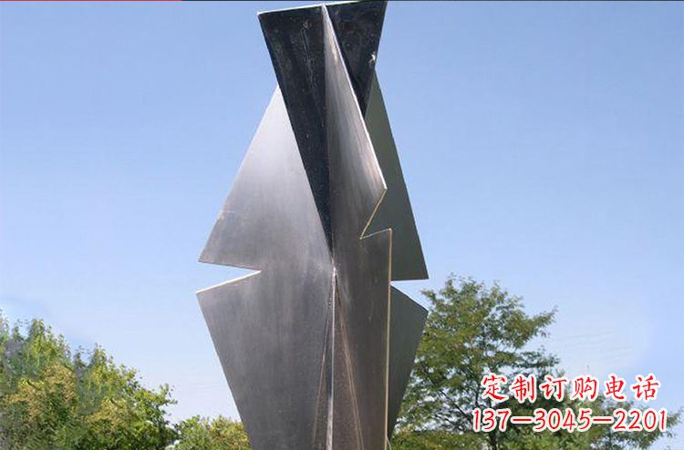 开封不锈钢树叶雕塑更新公园景观