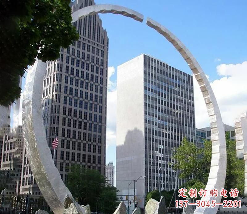 开封金属圆环景观雕塑