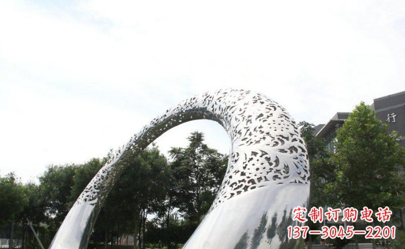 开封优雅定制不锈钢圆形拱门雕塑