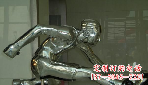 开封不锈钢运动员雕塑