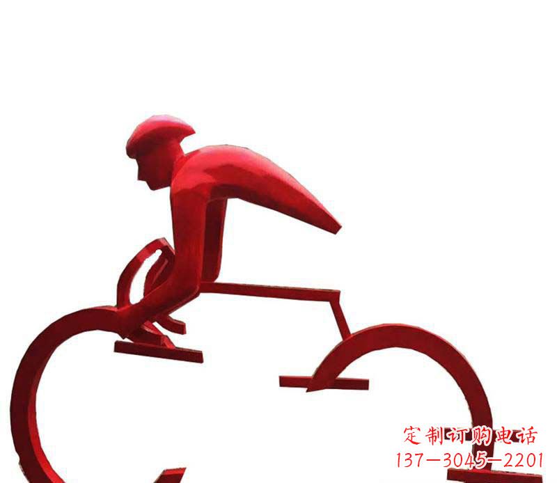 开封公园主题不锈钢自行车雕塑