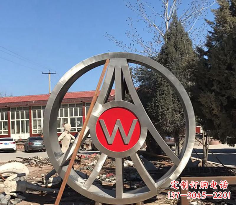 开封精美的不锈钢圆球字母景观雕塑
