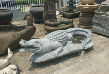 开封精美的鳄鱼花岗岩动物雕塑