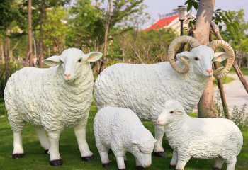 开封乡村绵羊雕塑 – 农家院庭院仿真动物摆件