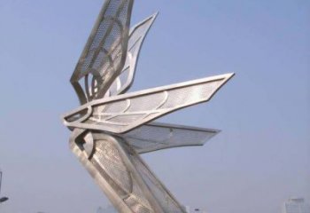 开封大型不锈钢蝴蝶翅膀雕塑