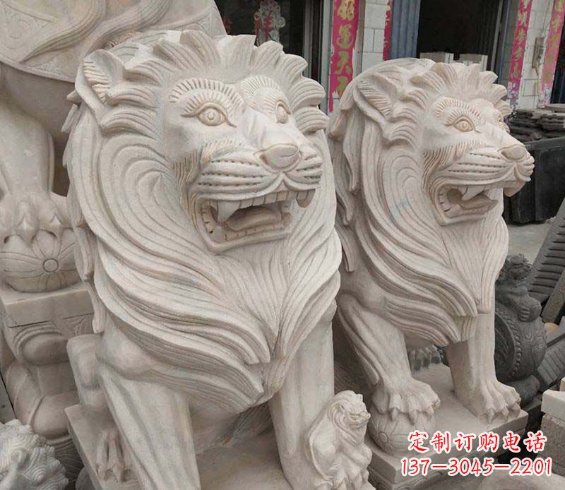 开封西洋狮石雕动物雕塑
